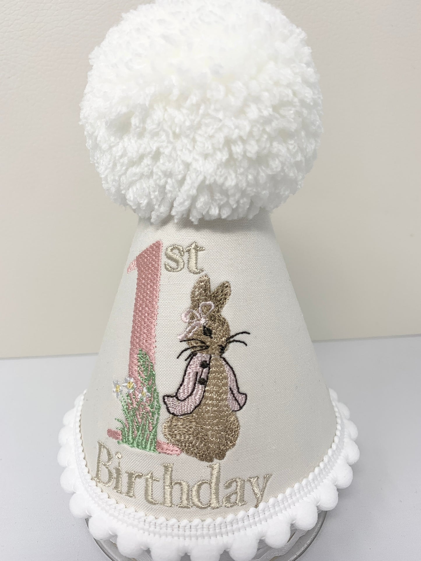 Flopsy Bunny Pink Peter Rabbit Birthday Cake-Smash Party Hat