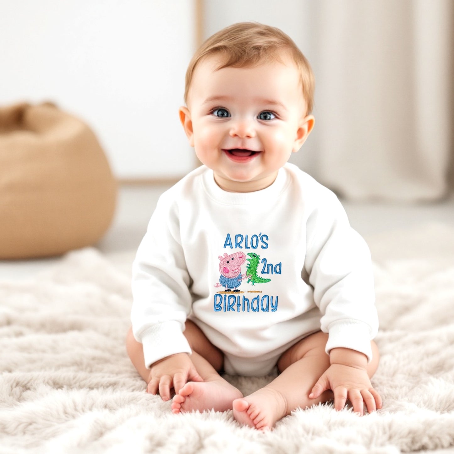 George Pig Baby Toddler Personalised Birthday Sweatshirt
