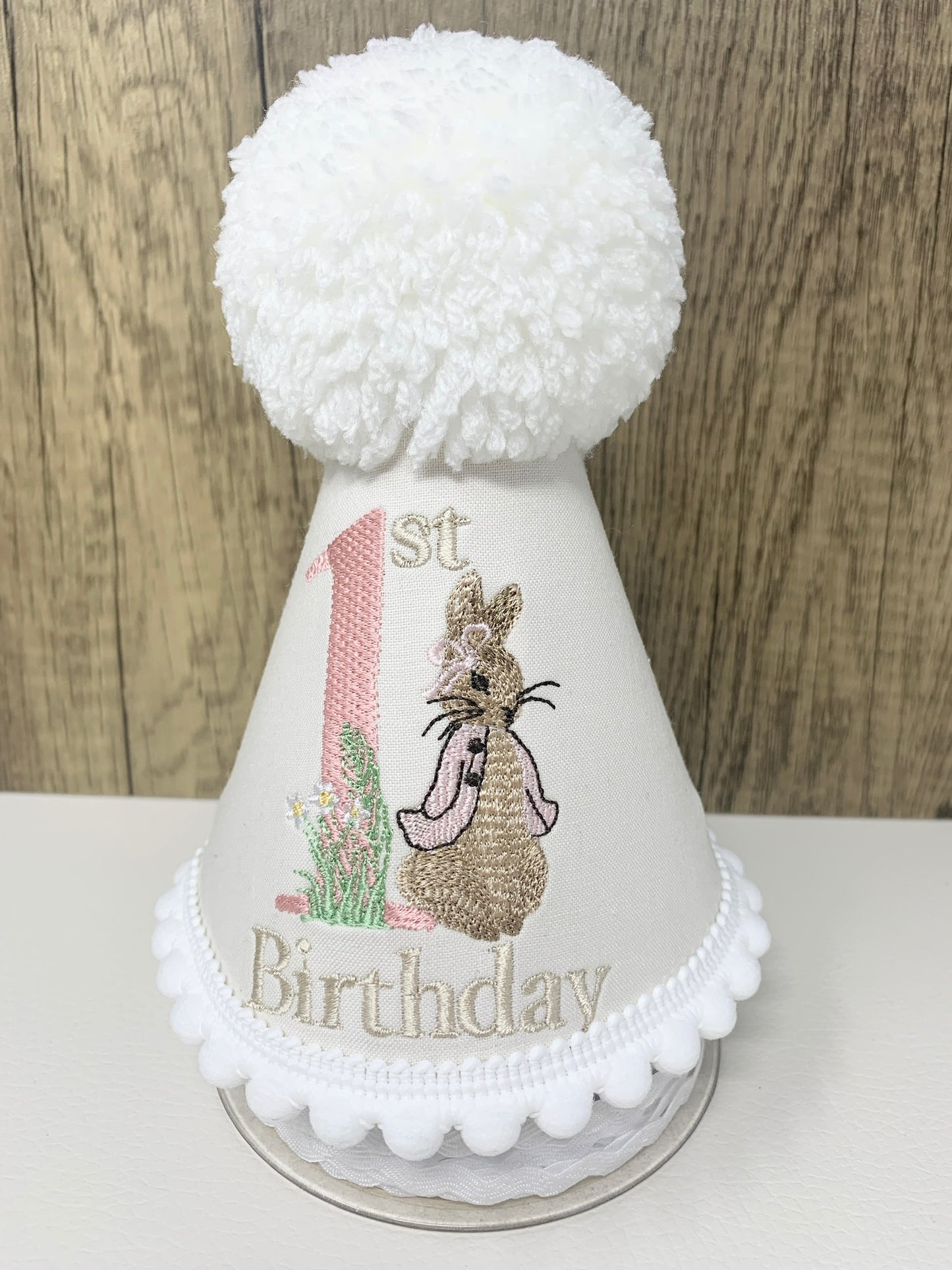 Flopsy Bunny Pink Peter Rabbit Birthday Cake-Smash Party Hat