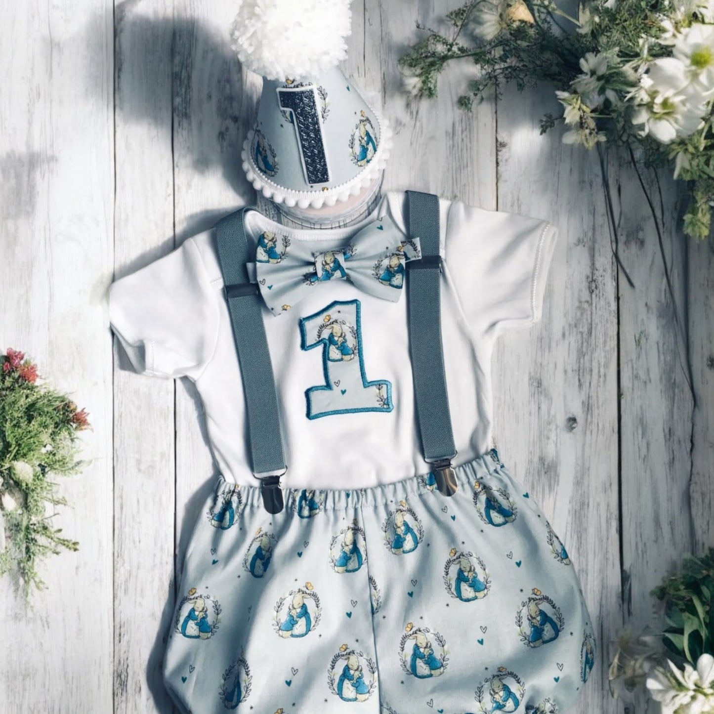 Peter Rabbit Vintage Style Birthday Cake Smash Party Outfit