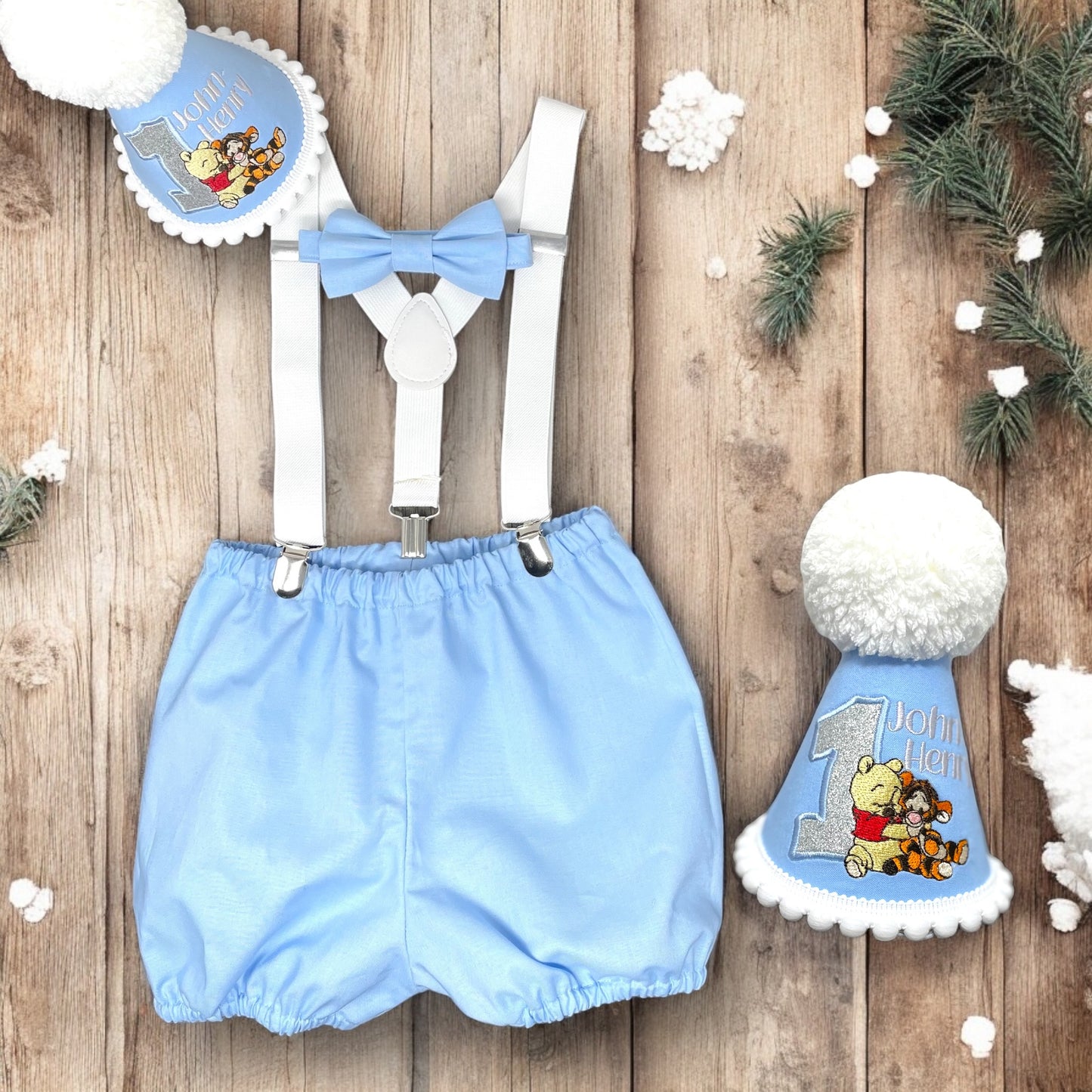 Classic Winnie Pooh Birthday Cake Smash Party Outfit