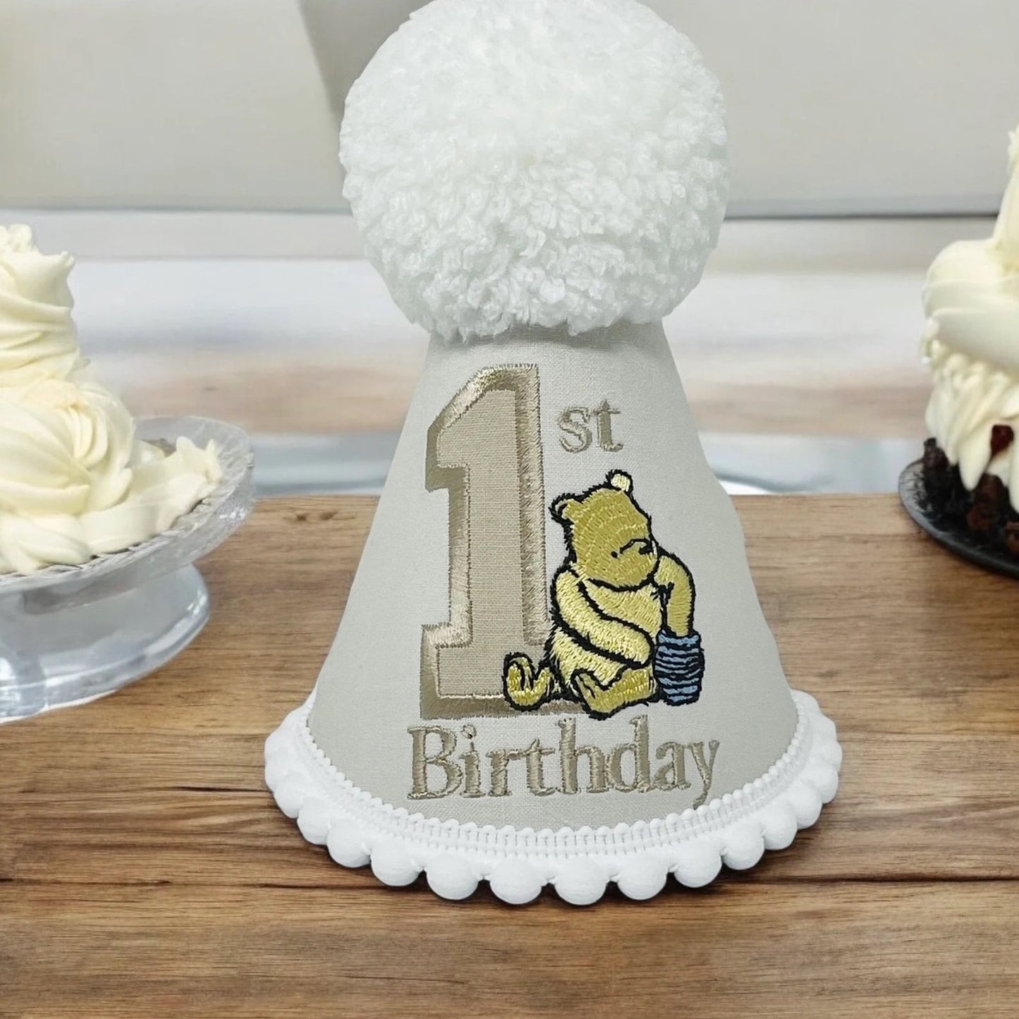 Classic Winnie the Pooh Boy's Personalised Neutral Outfit with embroidered hat