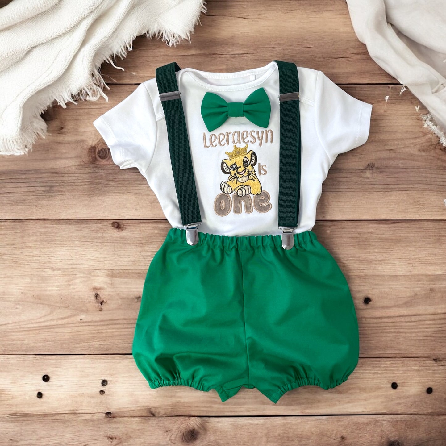Disney Green Lion King Simba Birthday Cake Smash Party Outfit