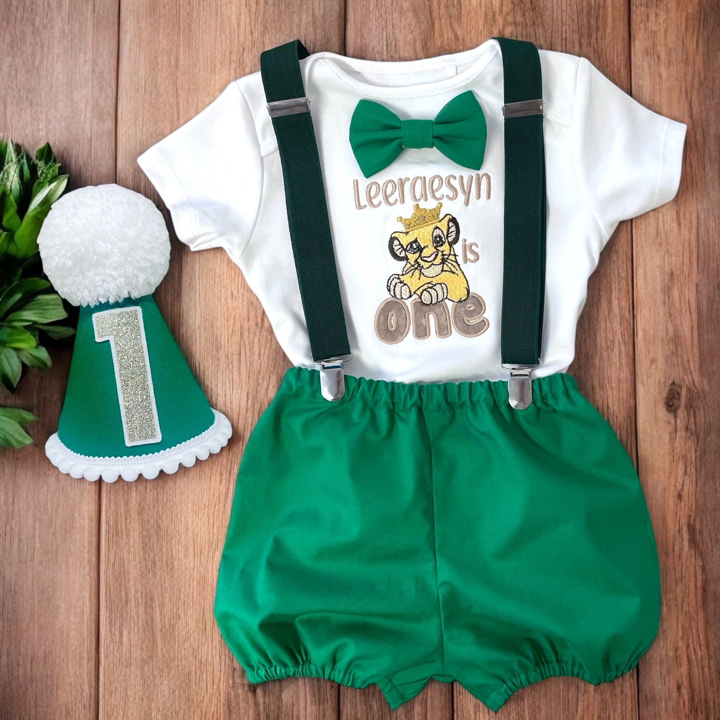 Disney Green Lion King Simba Birthday Cake Smash Party Outfit