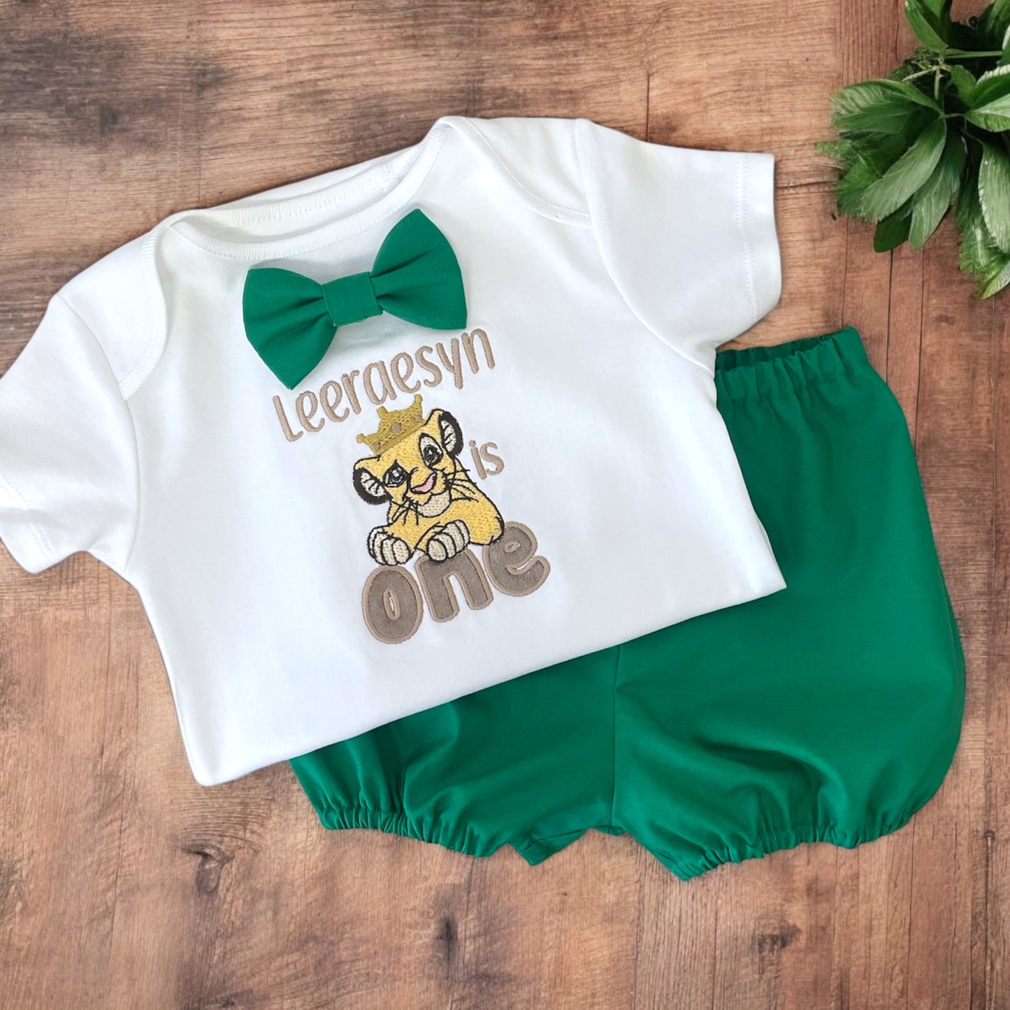 Disney Green Lion King Simba Birthday Cake Smash Party Outfit