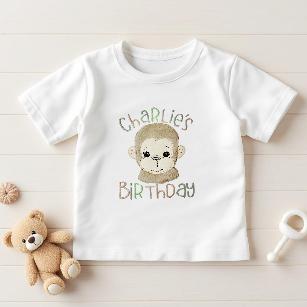 Little Monkey First Birthday Outfit – Made to Order 4-Piece Set (Bow Tie, Braces, Bloomers & Party Hat)