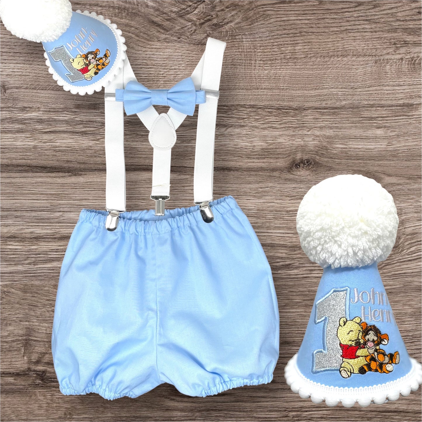 Classic Winnie Pooh Birthday Cake Smash Party Outfit