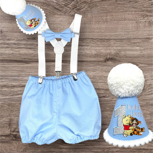 Classic Winnie Pooh Birthday Cake Smash Party Outfit