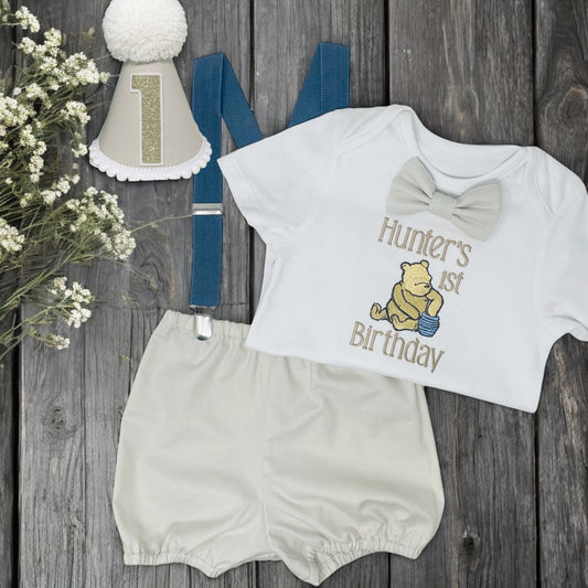 Classic Winnie the Pooh Boy's Personalised Neutral Outfit