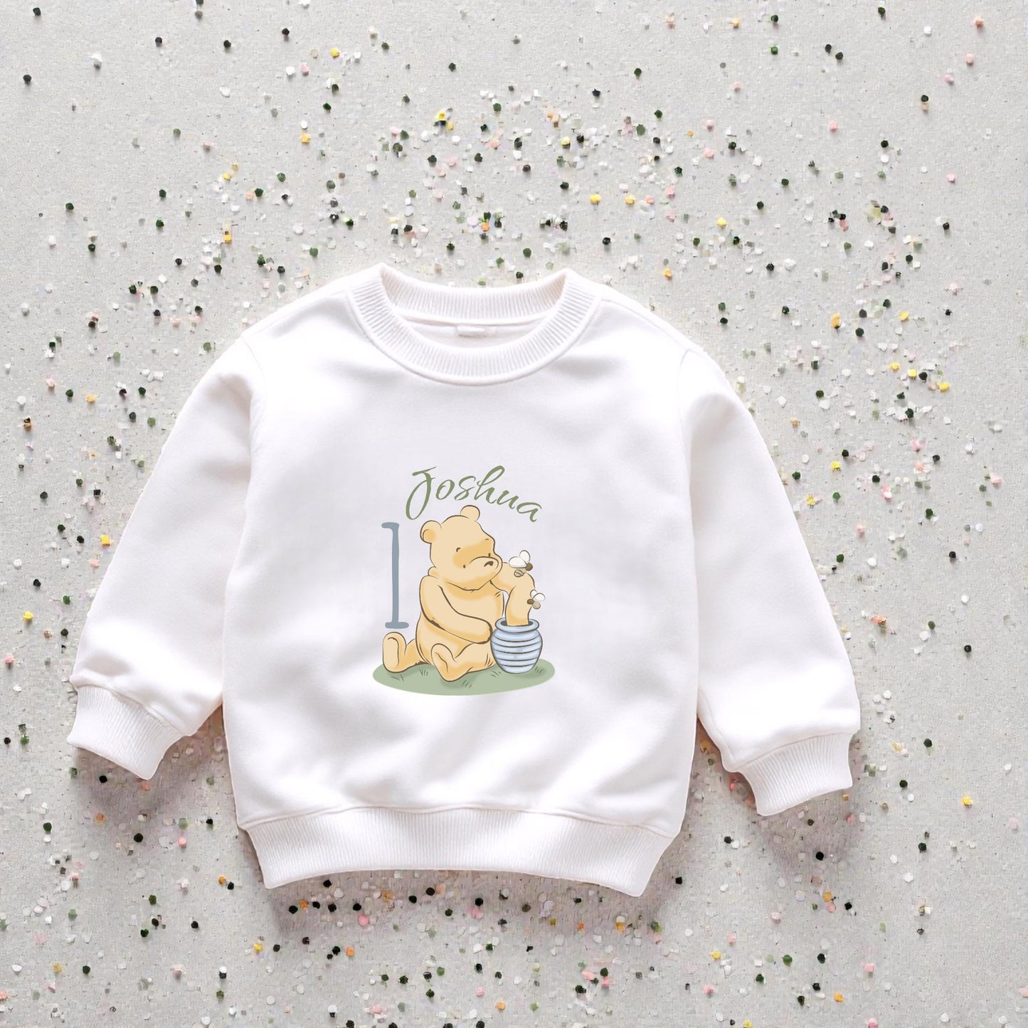 Personalised honey bear first birthday sweatshirt