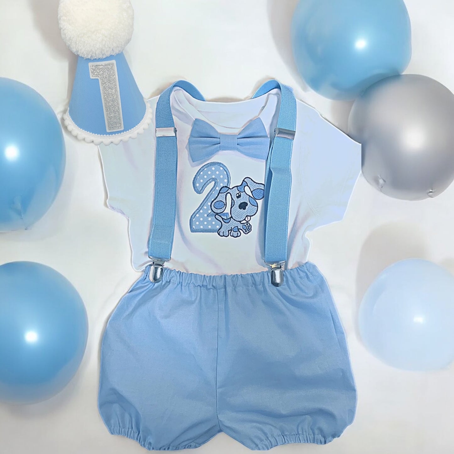 Blues Clues Baby Boy's Polka Dot Birthday Cake Smash Party Outfit