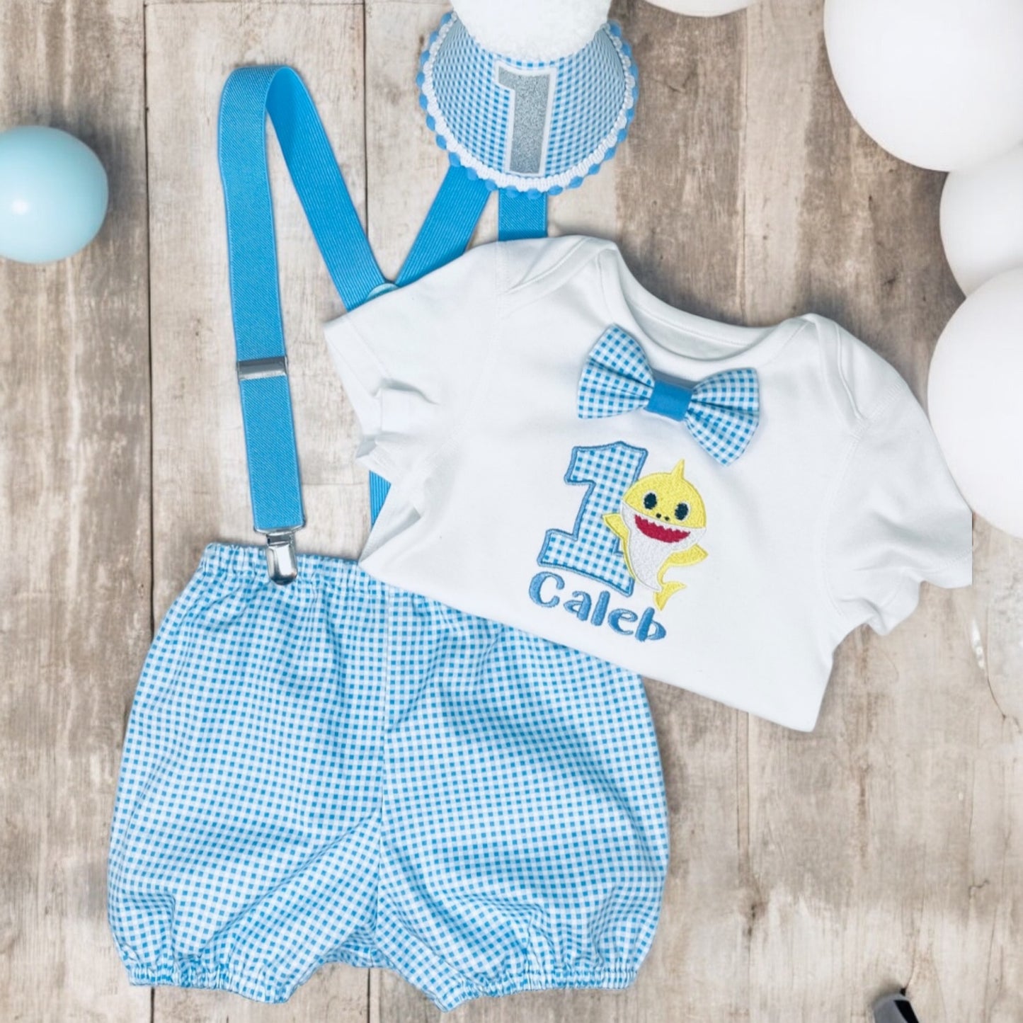 Baby Shark Boy's Luxury 1st Birthday Cake Smash Party Outfit