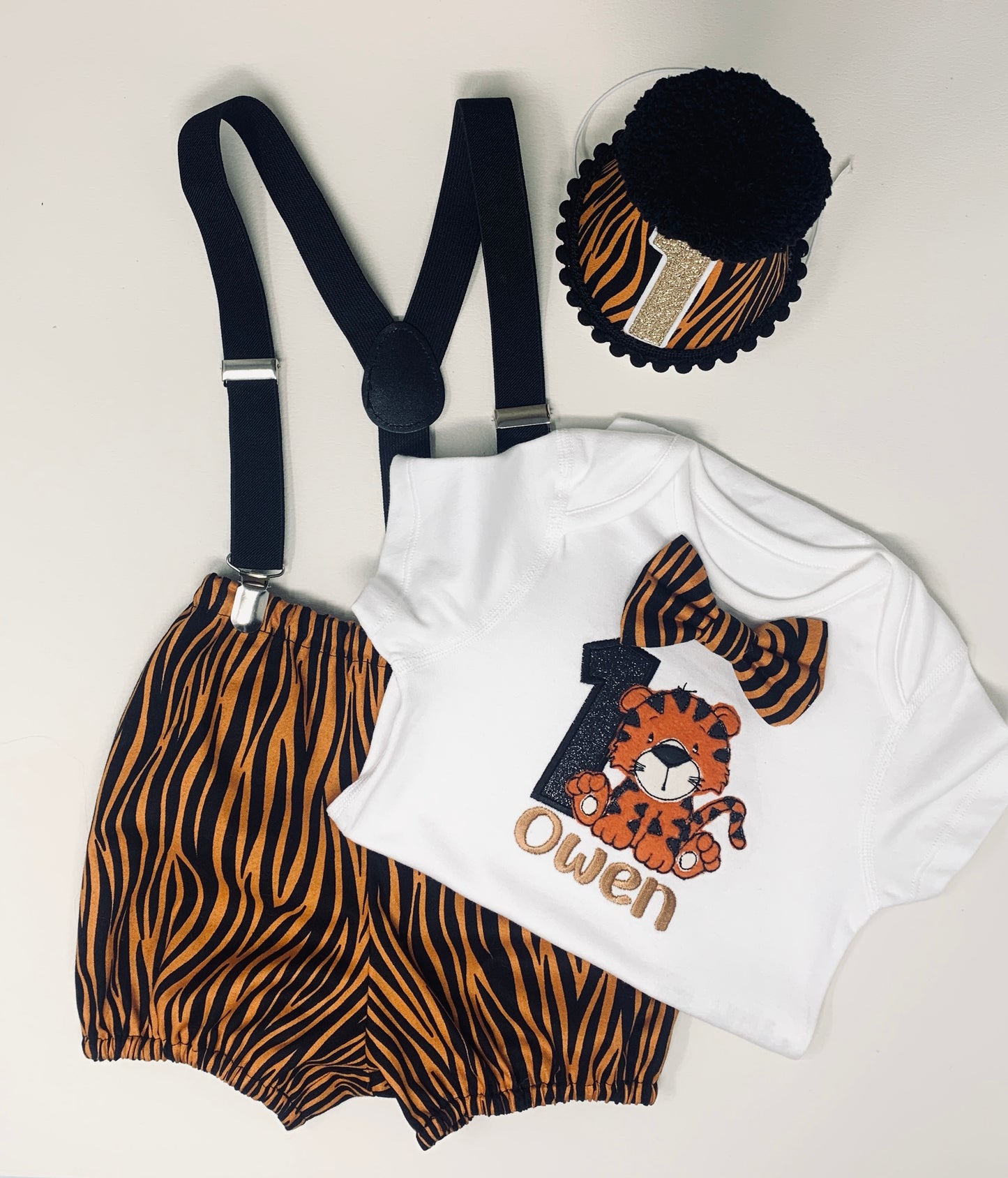 Tiger Print Safari Jungle Birthday Cake Smash  Party Outfit