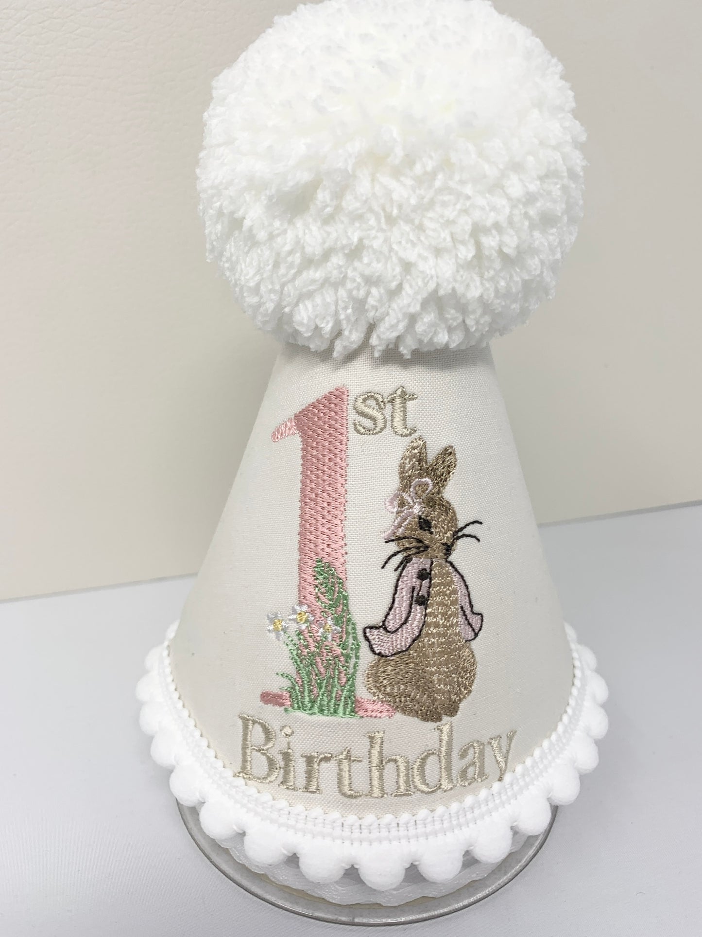 Flopsy Bunny Pink Peter Rabbit Birthday Cake-Smash Party Hat