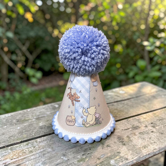 Classic Honey Bear First Birthday Hat | Handmade Cake Smash Party Hat
