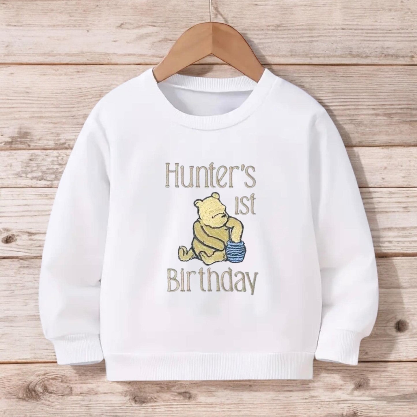 Personalised/Personalized Honey Bear Birthday Top – Custom Name Sweatshirt or T-Shirt