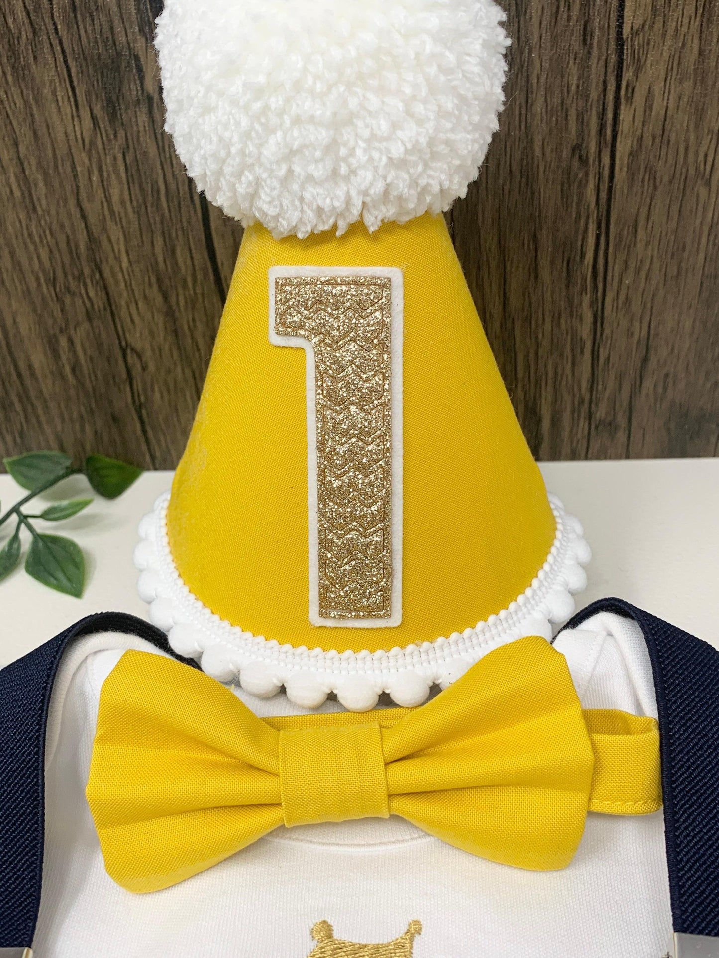 Personalised Jungle One Birthday Outfit – Baby Boy Cake Smash Set Yellow
