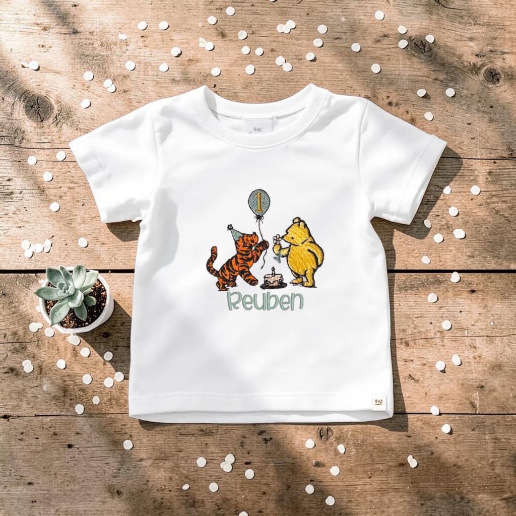 Classic Pooh Bear Tigger Outfit | First Birthday Cake Smash Set Personalised Baby Keepsake