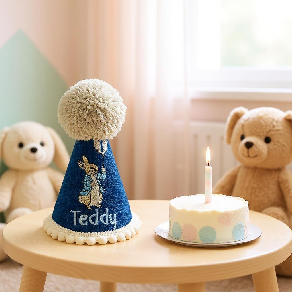 Personalized Baby Birthday Hat, Handmade Cake Smash Party Keepsake