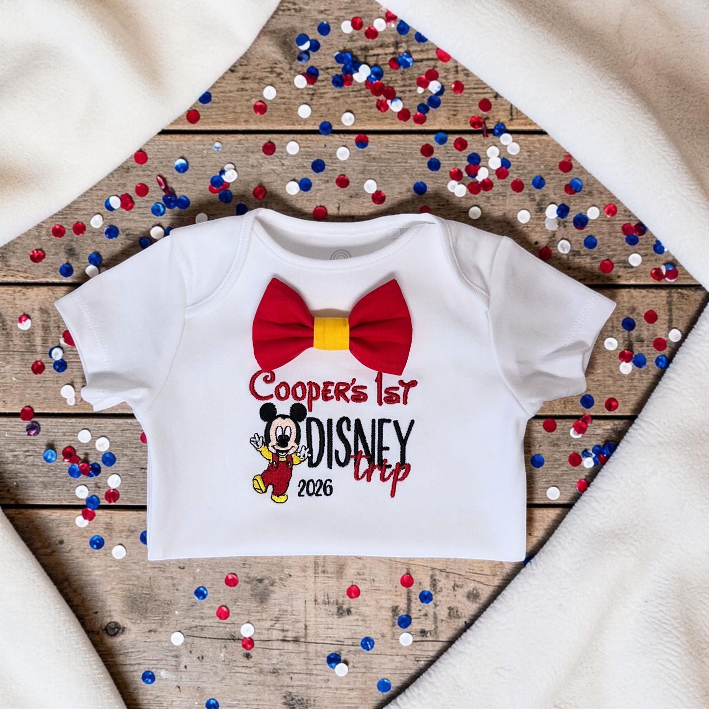Personalised First Disney Trip Outfit | Embroidered Holiday Set | Birthday Vacation Clothes