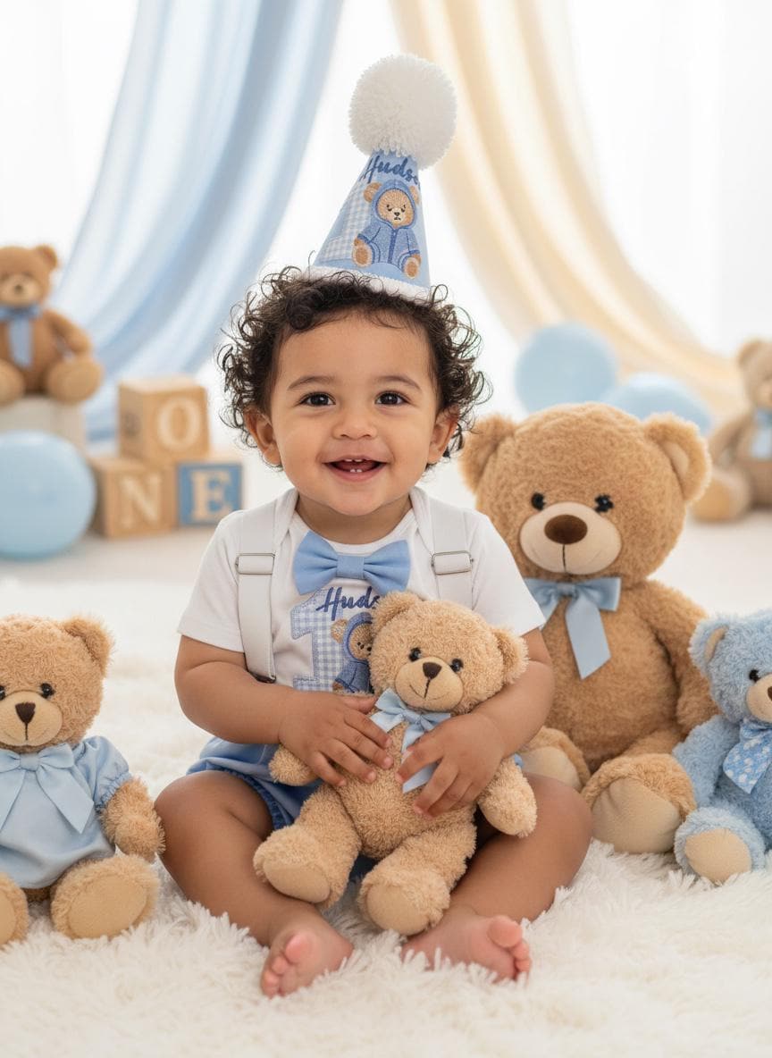 Personalised Teddy Bear Keepsake Outfit | 1st Birthday Set | Cake Smash Clothes