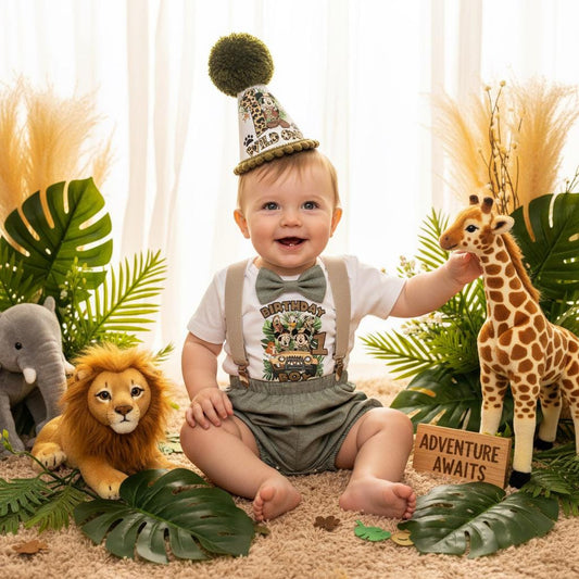 Mickey Safari Birthday Outfit | Wild One Celebration Set | Jungle Cake Smash Clothes