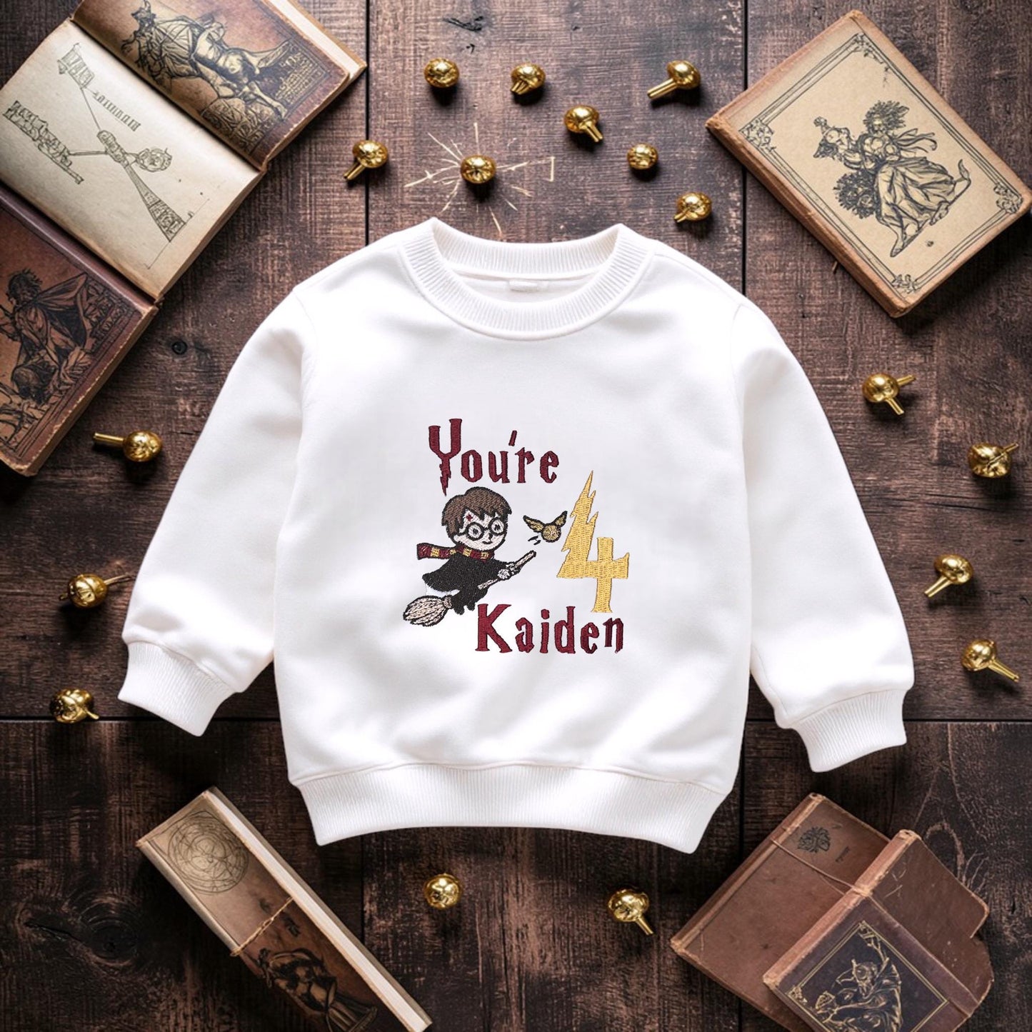 Wizard Birthday Top | Personalised Cake Smash Outfit | Embroidered Name Age Shirt