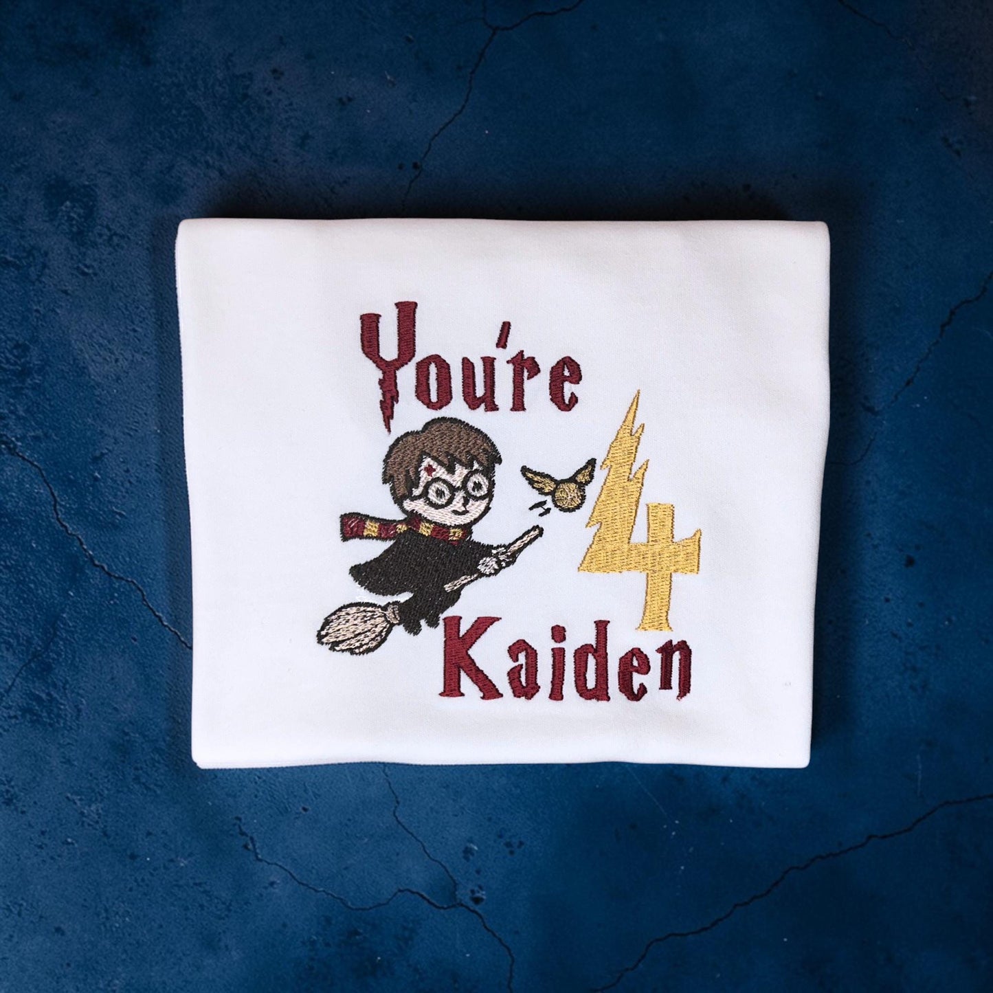 Wizard Birthday Top | Personalised Cake Smash Outfit | Embroidered Name Age Shirt