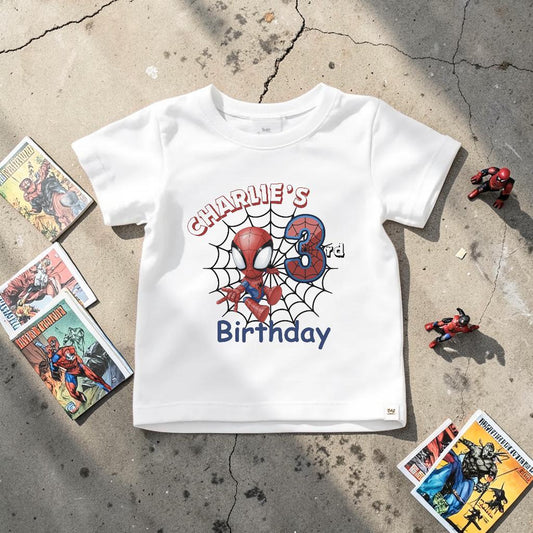 Superhero Birthday Shirt | Personalised Comic Hero Tee | Boys Party Top
