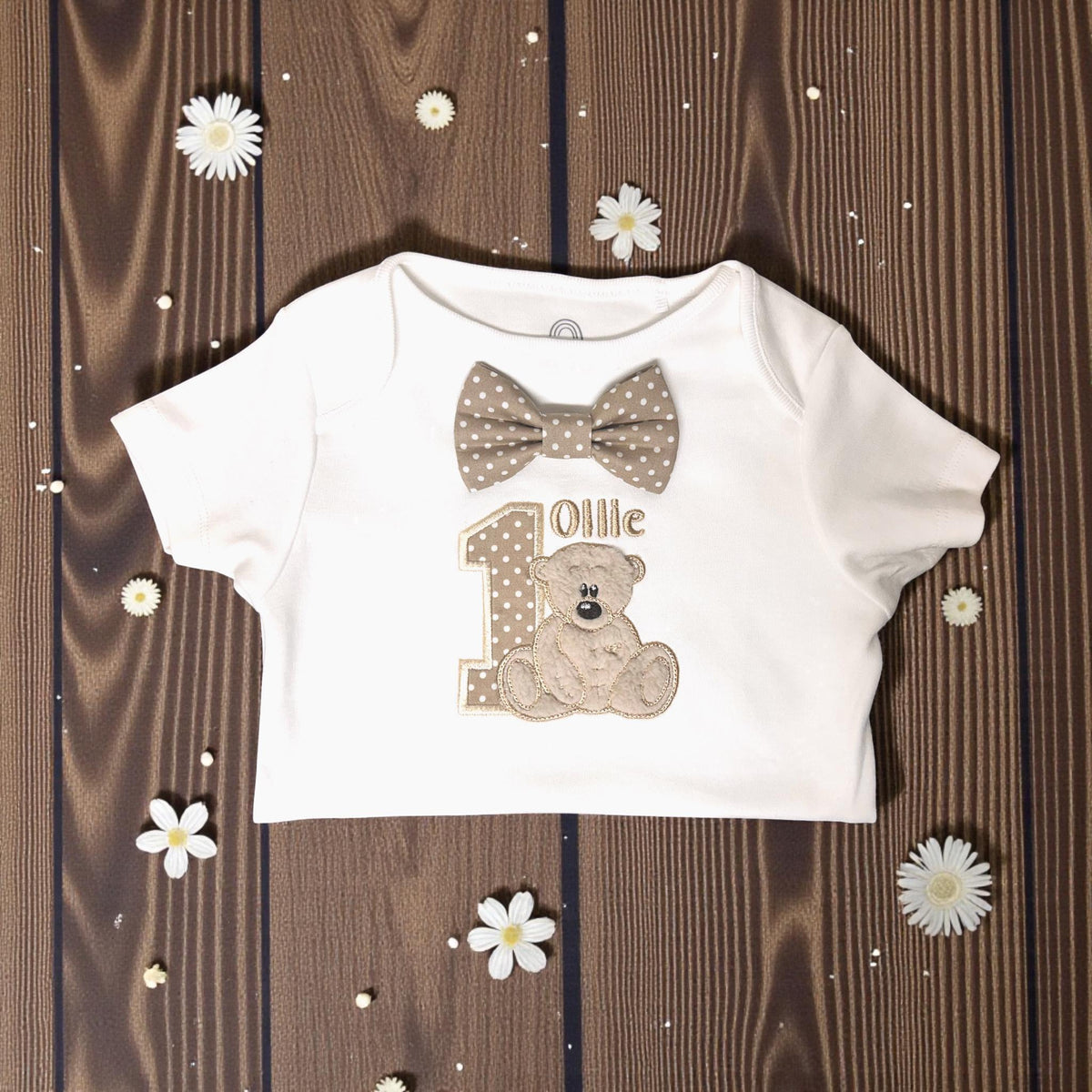 Teddy First Birthday Outfit – Polka Dot Personalised Cake Smash Set