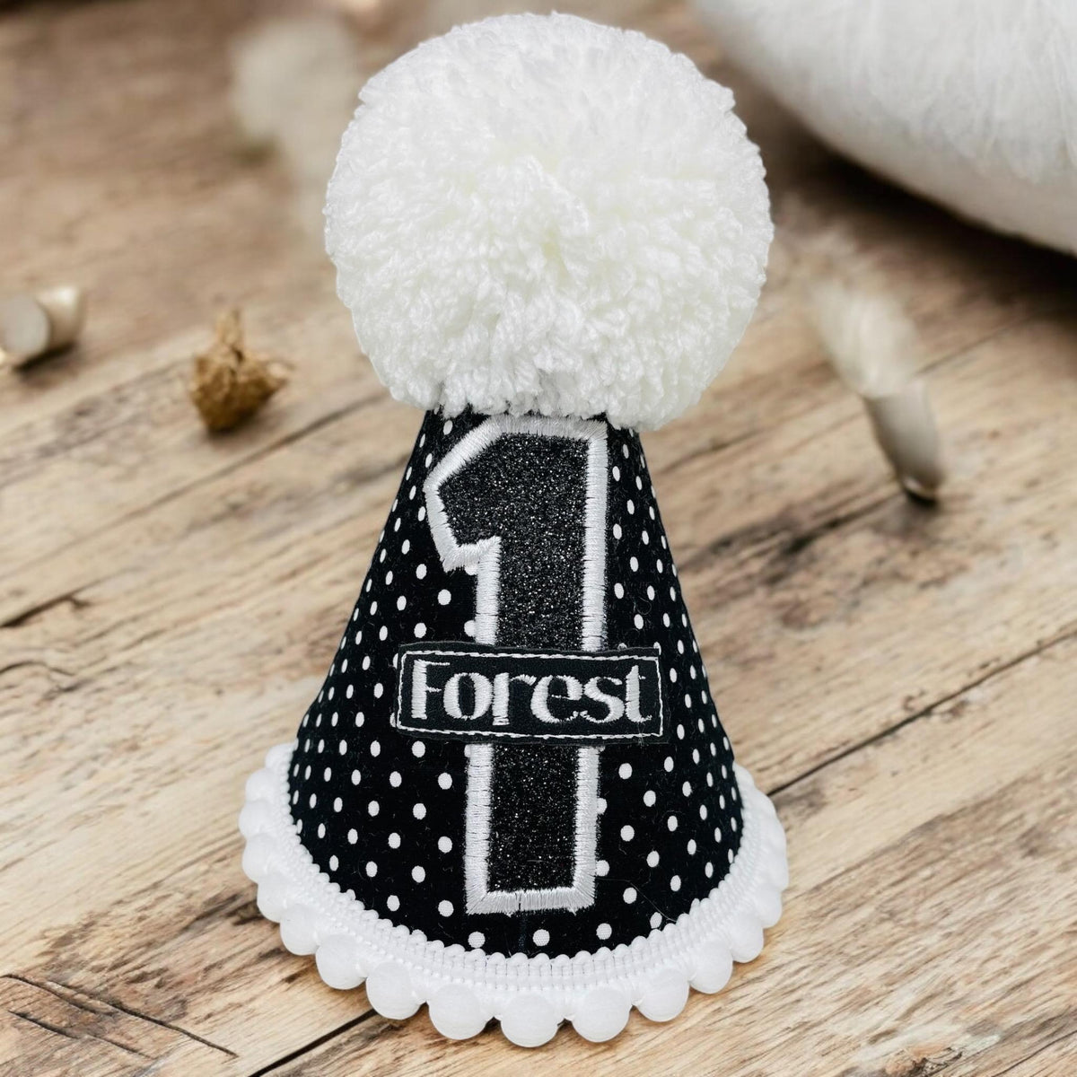 Cake Smash Outfit for Baby Boy: Polka Dots and Personalized Hat (Ages 1-3)