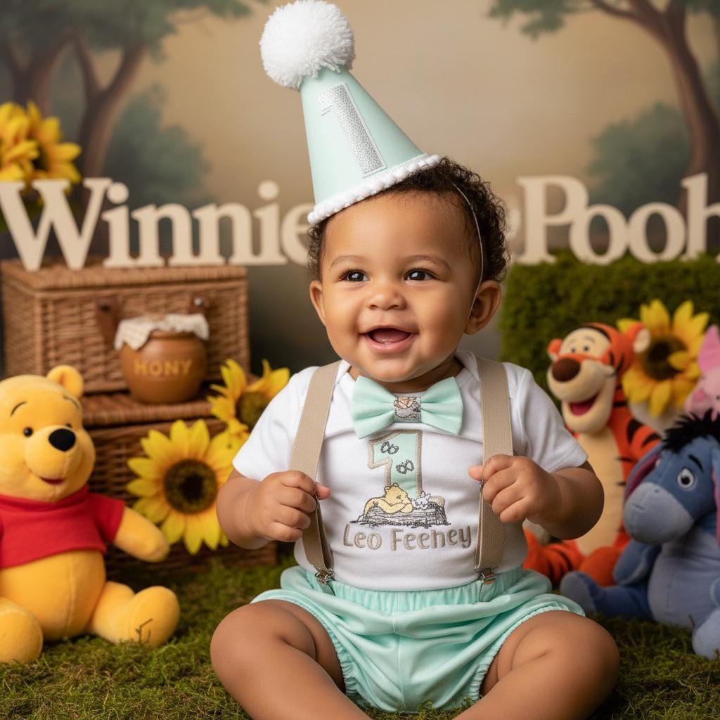 Personalised Baby Boys Classic Storybook Bear Cake Smash Set