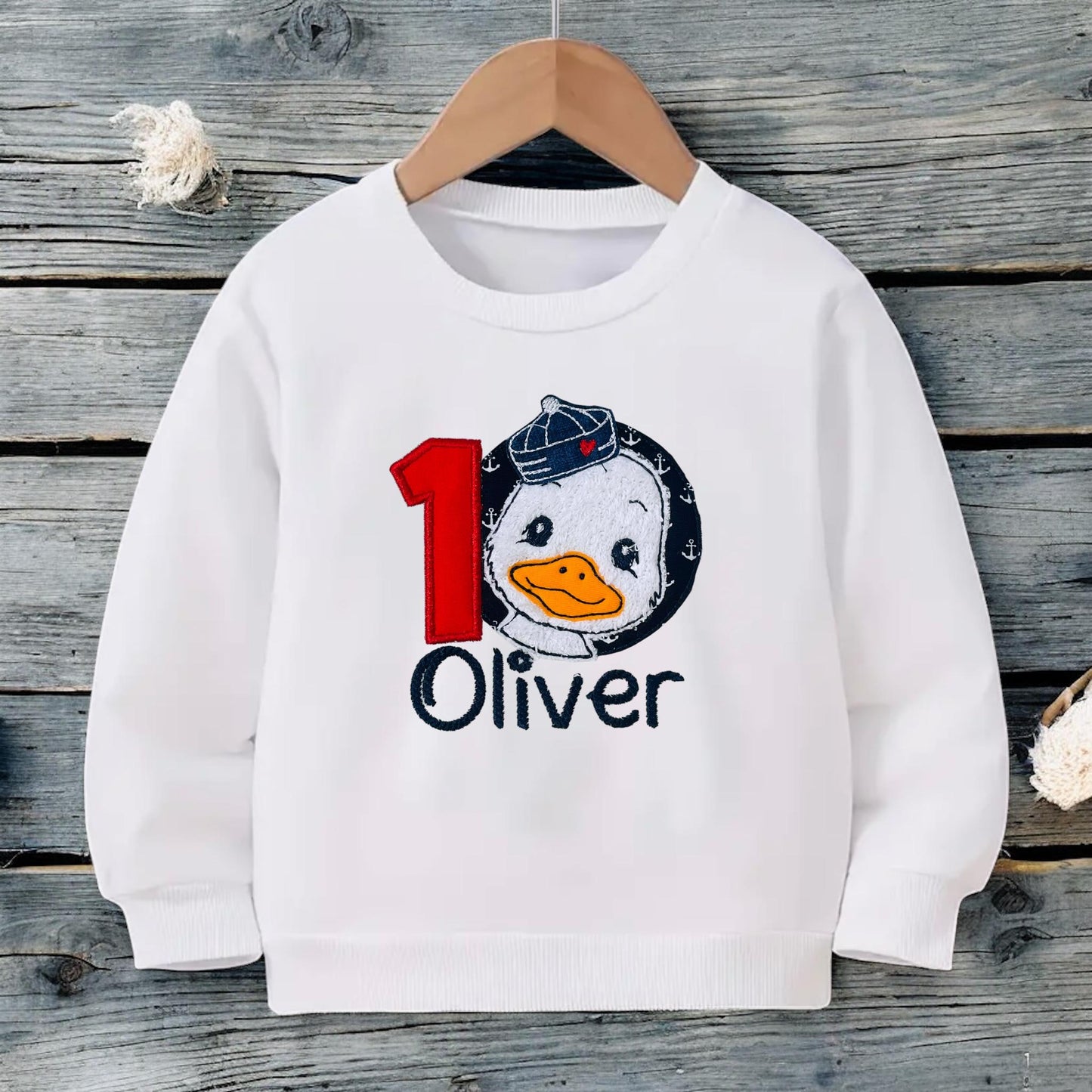 Personalised Sailor Duck Birthday Top | Nautical 1st Birthday T-Shirt or Sweatshirt