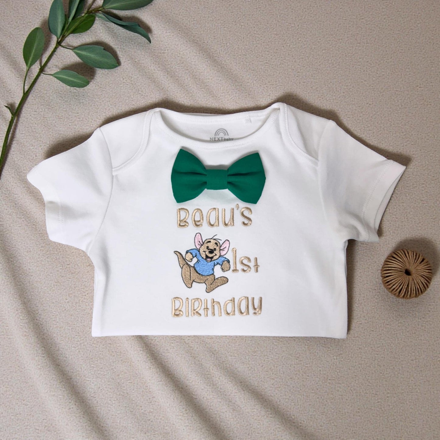 Personalised Green Birthday Outfit Baby Boy – Embroidered Cake Smash Set & Sweatshirt