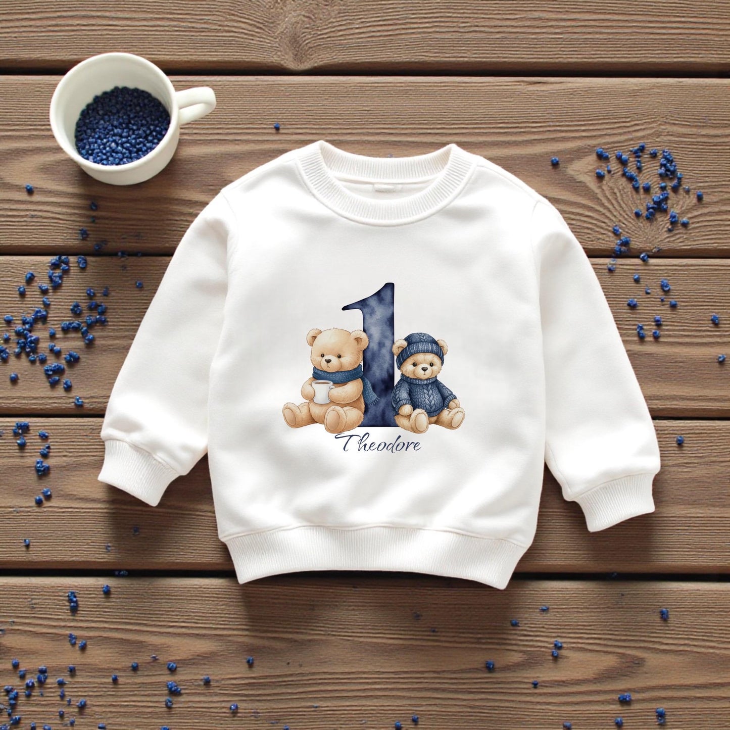 Personalised Winter Bear Birthday Sweatshirt for Baby & Toddler
