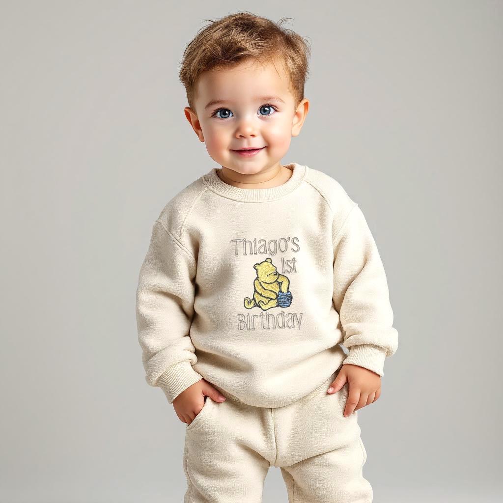 Personalised Classic Storybook Bear Birthday Outfit – Custom Embroidered Baby Set