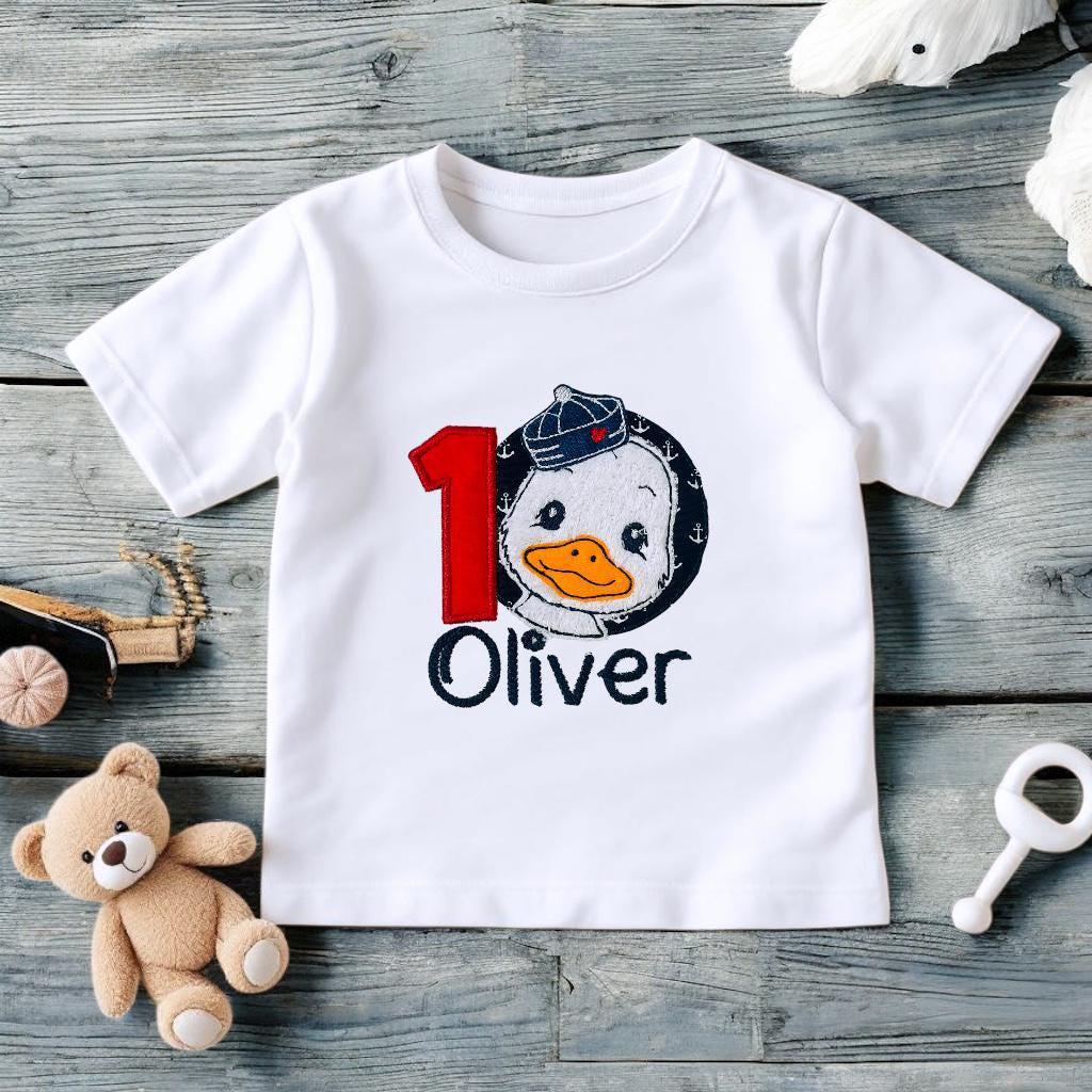 Sailor Duck First Birthday Outfit – Personalised Nautical Cake Smash Set Boy