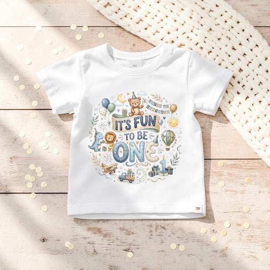 Birthday Shirt Boy Outfit Fun One Tee Sweatshirt Printed Cake Smash Celebration