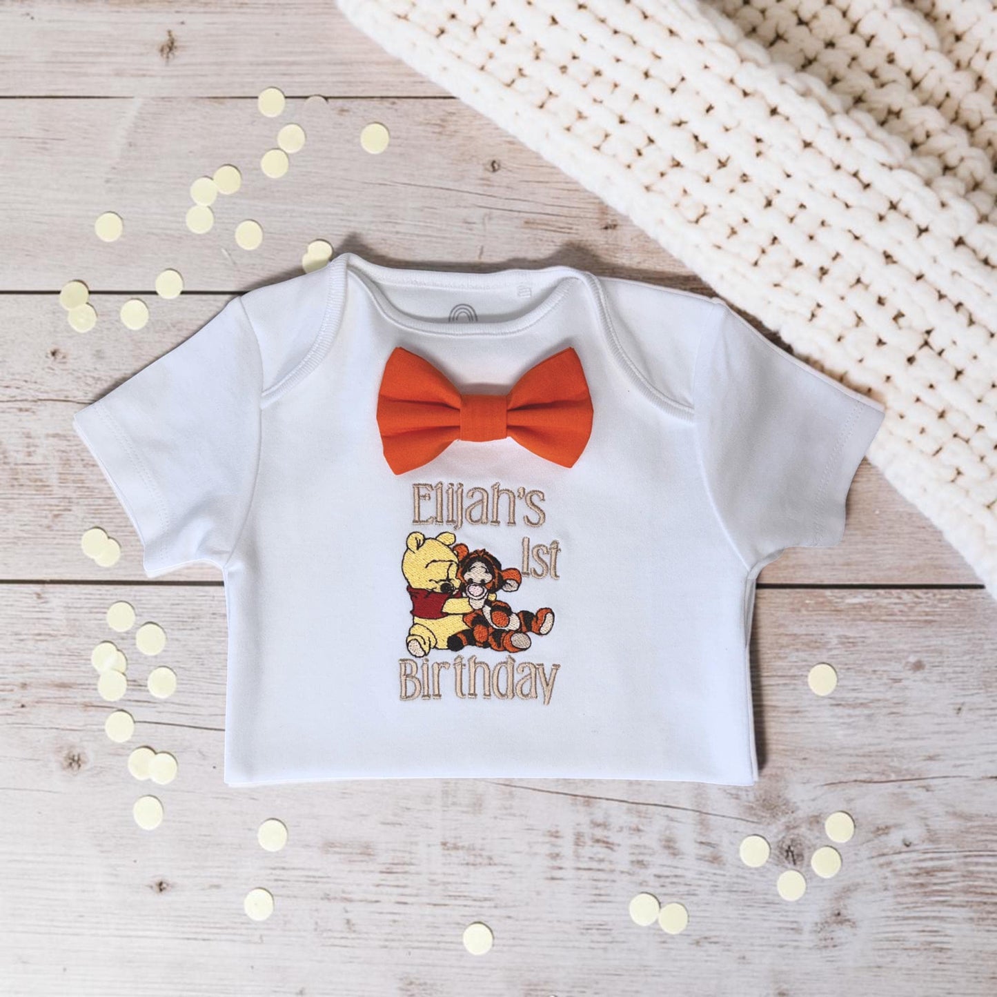 Classic Pooh Tigger Embroidered Birthday Outfit Boy Embroidered Party Hat