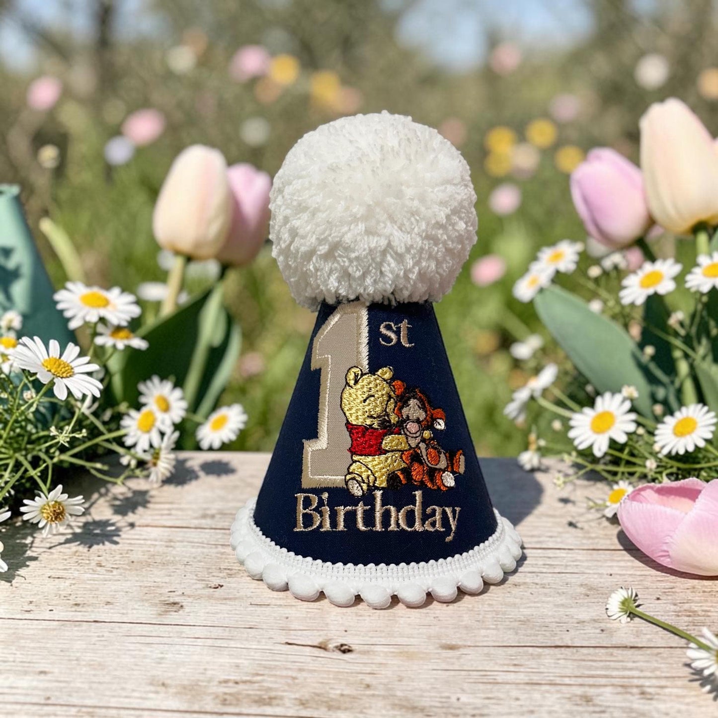Classic Pooh Tigger Embroidered Birthday Outfit Boy Embroidered Party Hat