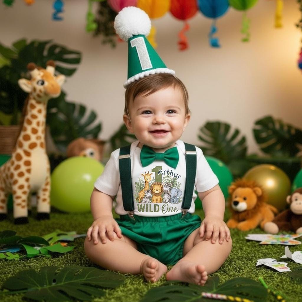 Wild One Jungle Birthday Outfit – Personalised Bodysuit & Handmade Set