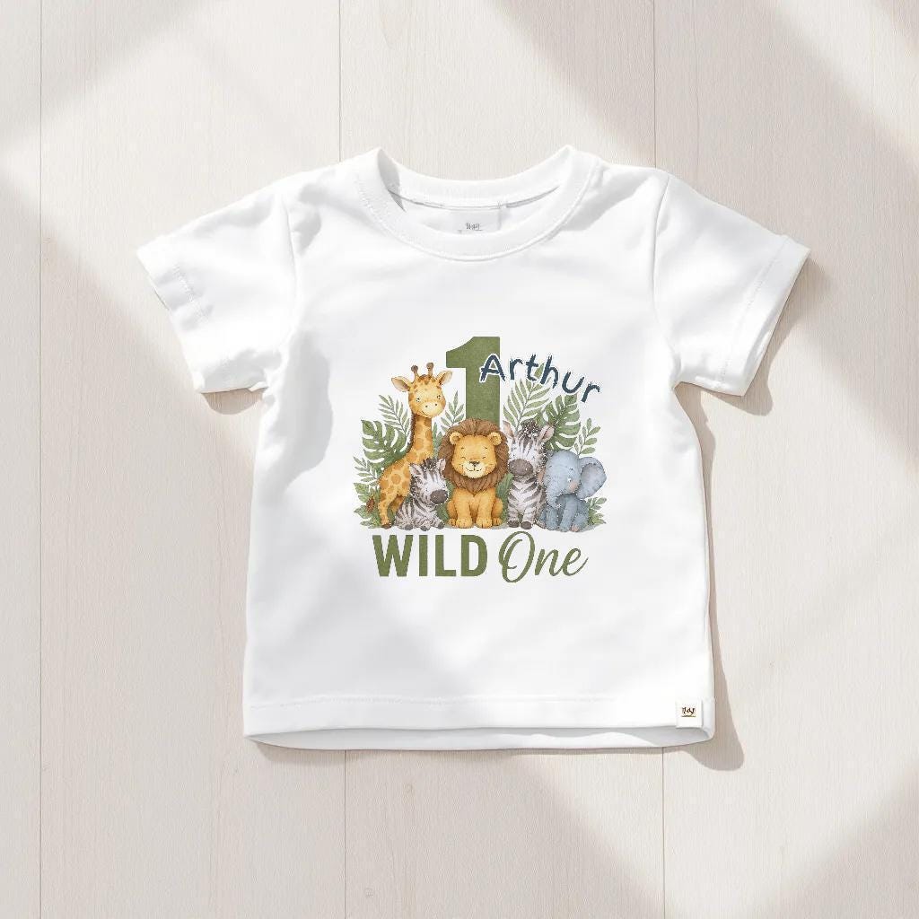 Wild One Jungle Birthday Outfit – Personalised Bodysuit & Handmade Set