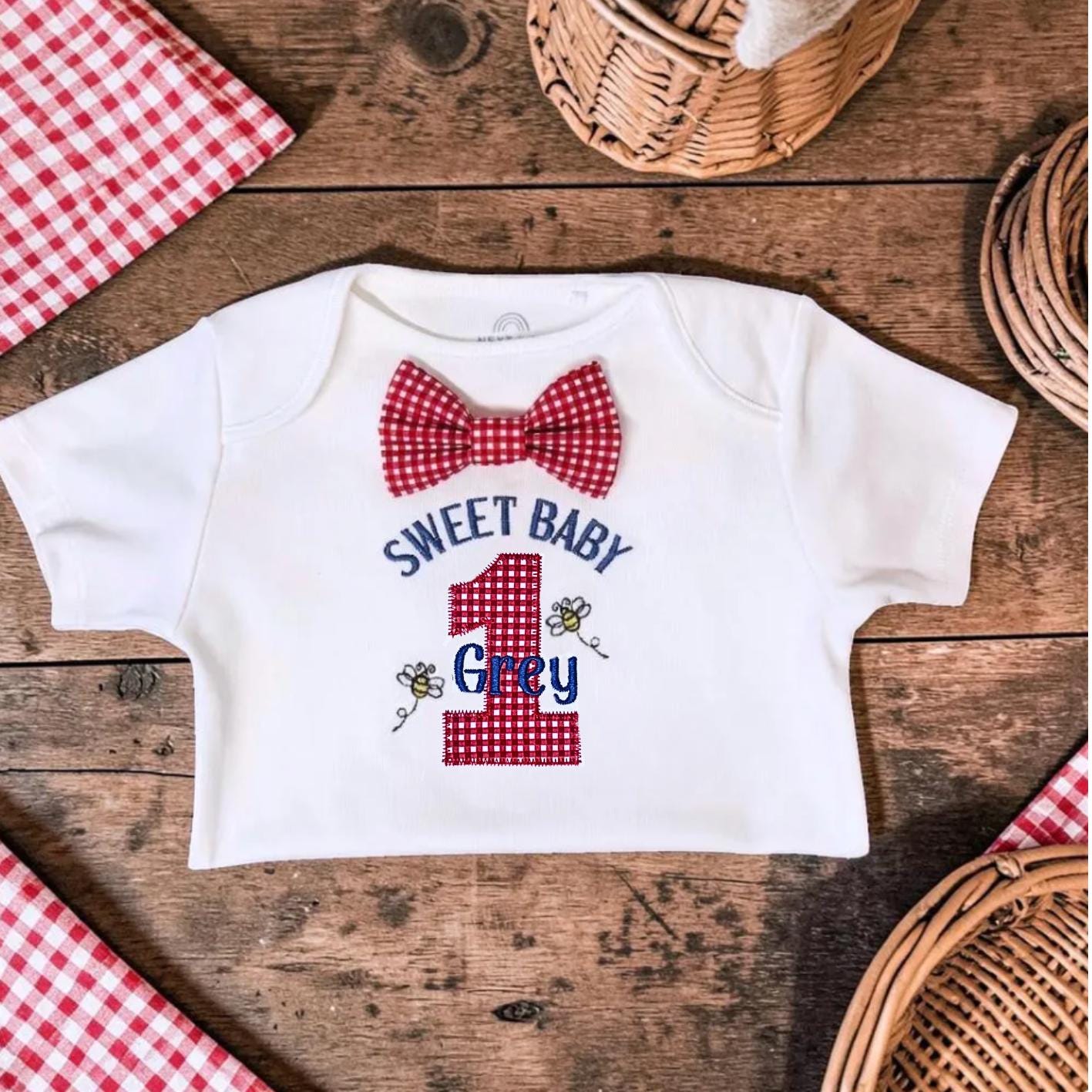 Picnic Cake Smash Outfit | Country First Birthday Set | Personalised Keepsake