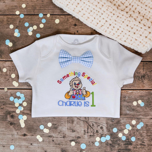 Personalised Colourful Birthday Bodysuit | Baby Boy Embroidered Cake Smash Outfit