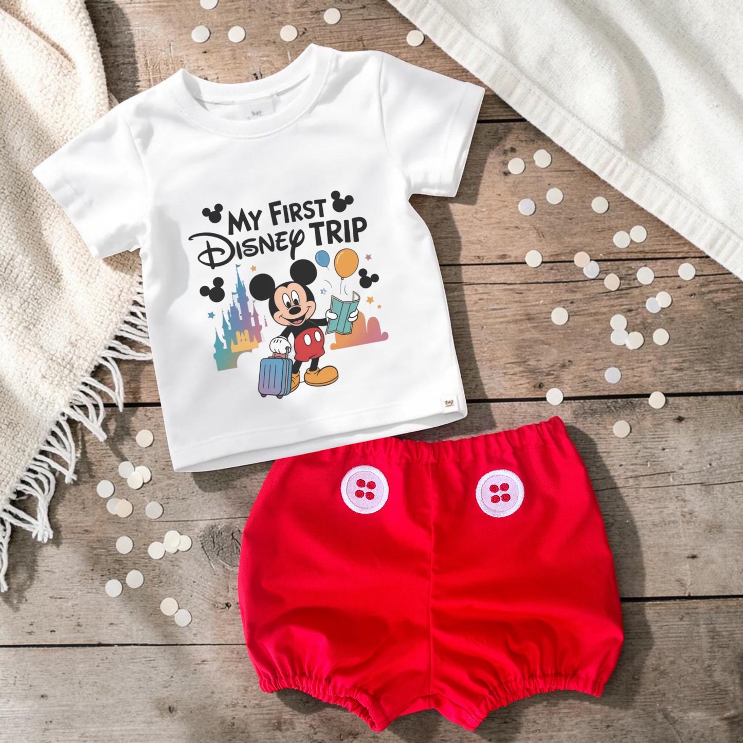 First Disney Trip Outfit | Theme Park Vacation Set | Baby Holiday Clothes
