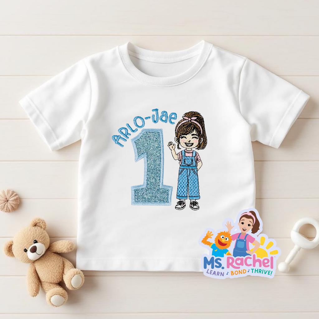 Personalised Girls Birthday T-Shirt | Children's Favourite Character Embroidered Tee