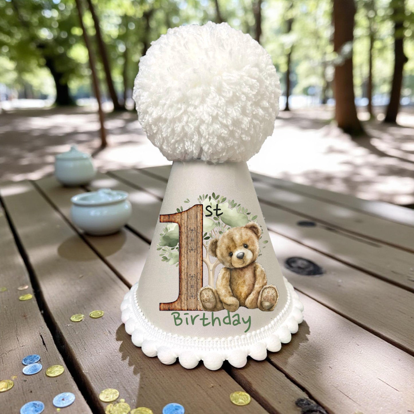 Personalised Baby Birthday Set - Cream Teddy Sweatshirt and Fluffy Hat