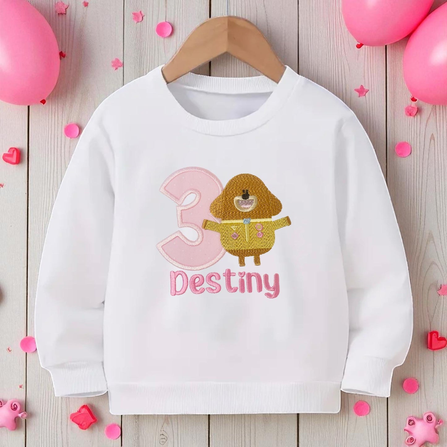 Personalised Cartoon Dog Birthday T-Shirt or Sweatshirt for Toddlers