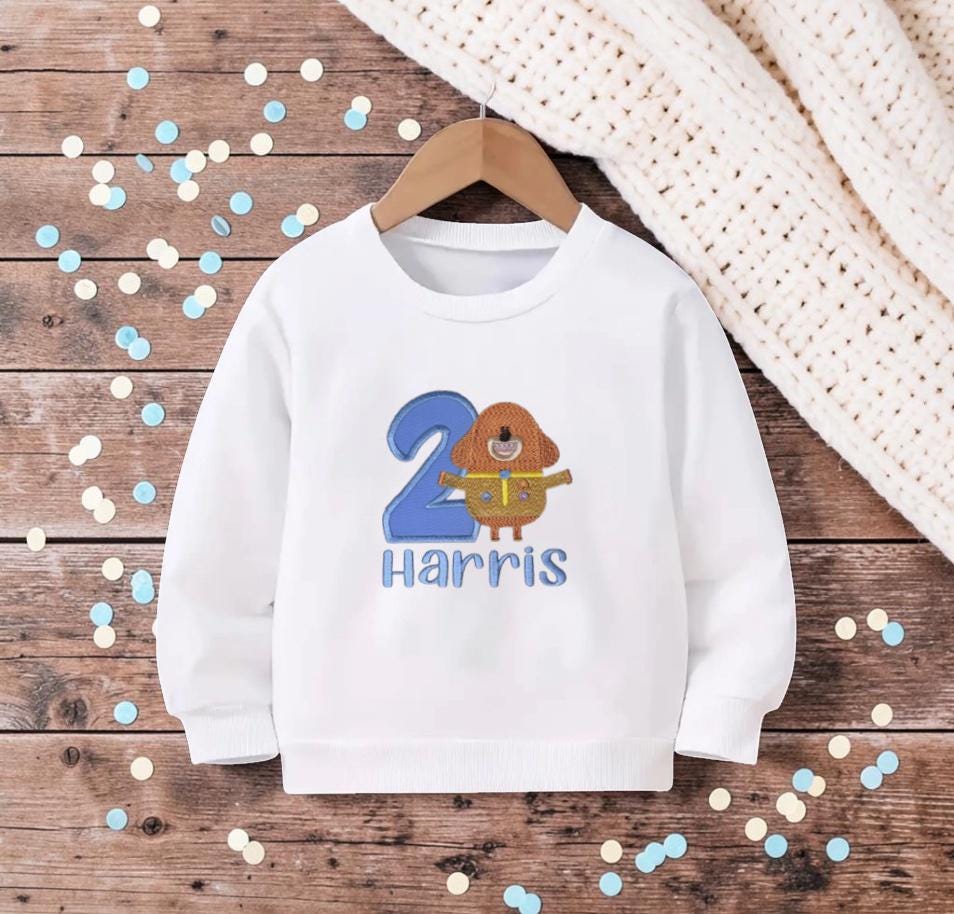 Personalised Cartoon Dog Birthday T-Shirt or Sweatshirt for Toddlers