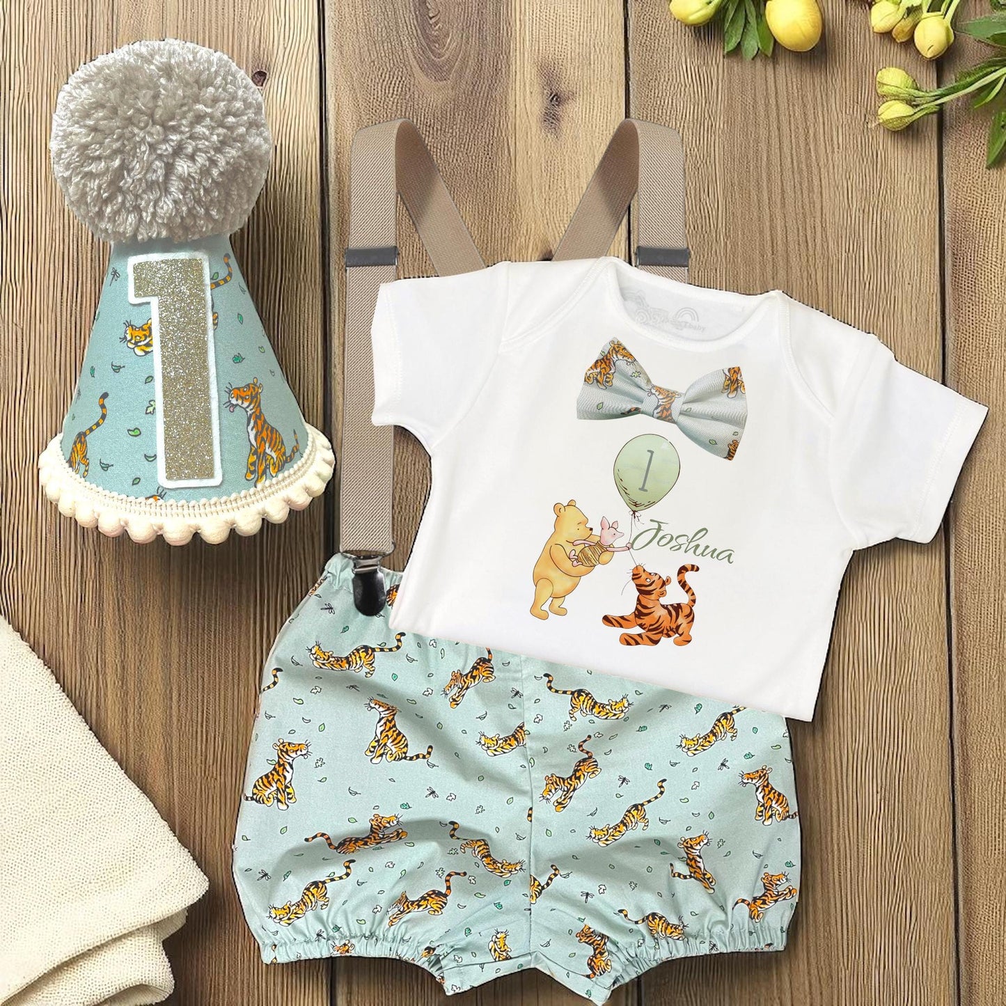 Personalised Classic Tiger Birthday Outfit | Cake Smash Set